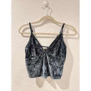 Gray Velvet Crop Top Tank